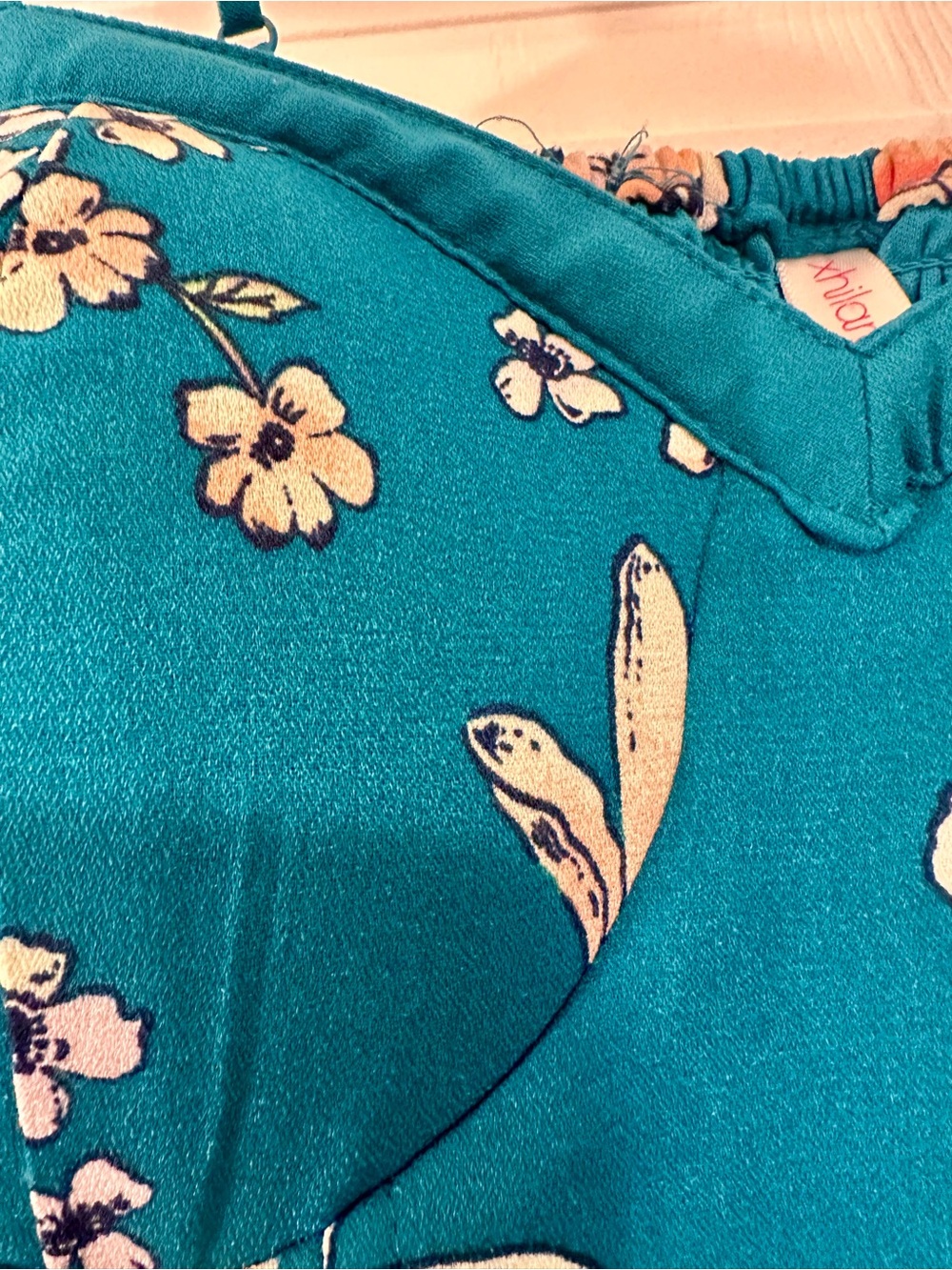 Xhilaration Teal Floral Spaghetti Strap Sundress M - Picture 3 of 7